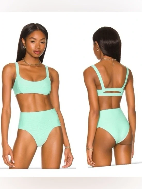 L* Space Jess Rib Bright Teal Swim Set Medium - Picture 4 of 4